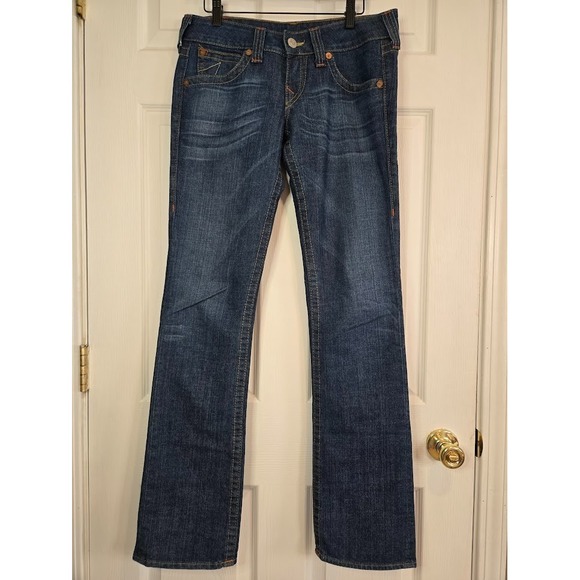 True Religion "Johnny" Low Rise Bootcut Jeans Women's Size 29x34 Dark Wash‎ Y2K - Picture 2 of 13